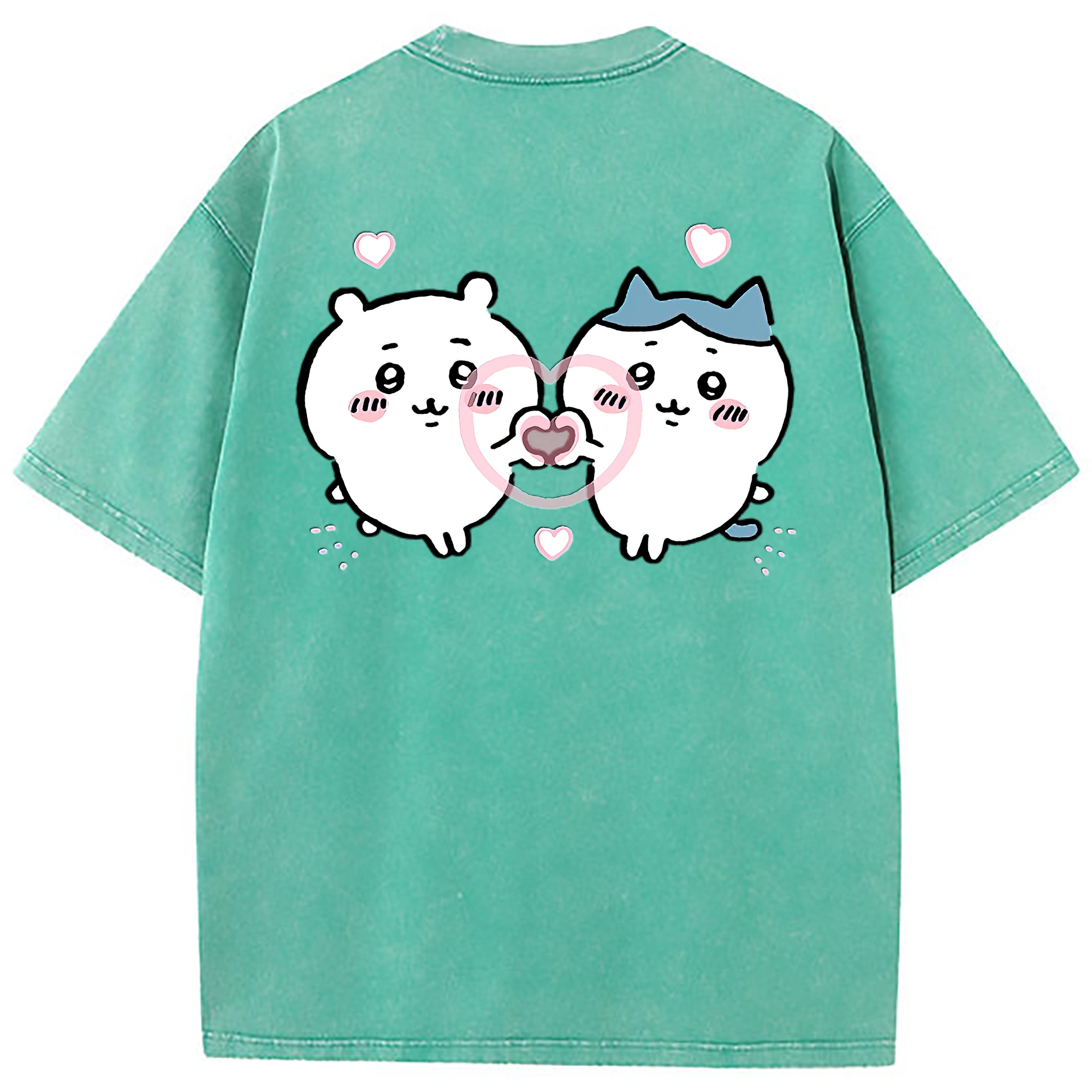 （画像用） ちいかわ ちいかわ Chii-kawa chiikawa 綿100% ヴィンテージ風 半袖Tシャツ（背面プリント）